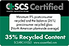 CERTIFIED Minimum 35% Recycled Glass Content (North American Plant Wide Average) At least 4% post consumer glass and the balance 26% post industrial glass.  Scientific Certification Systems 1-800-ECO-FACTS.